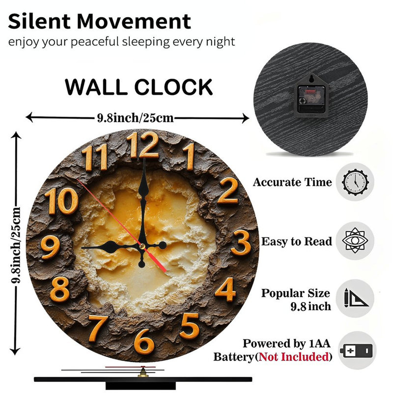 Horloge murale texture bois