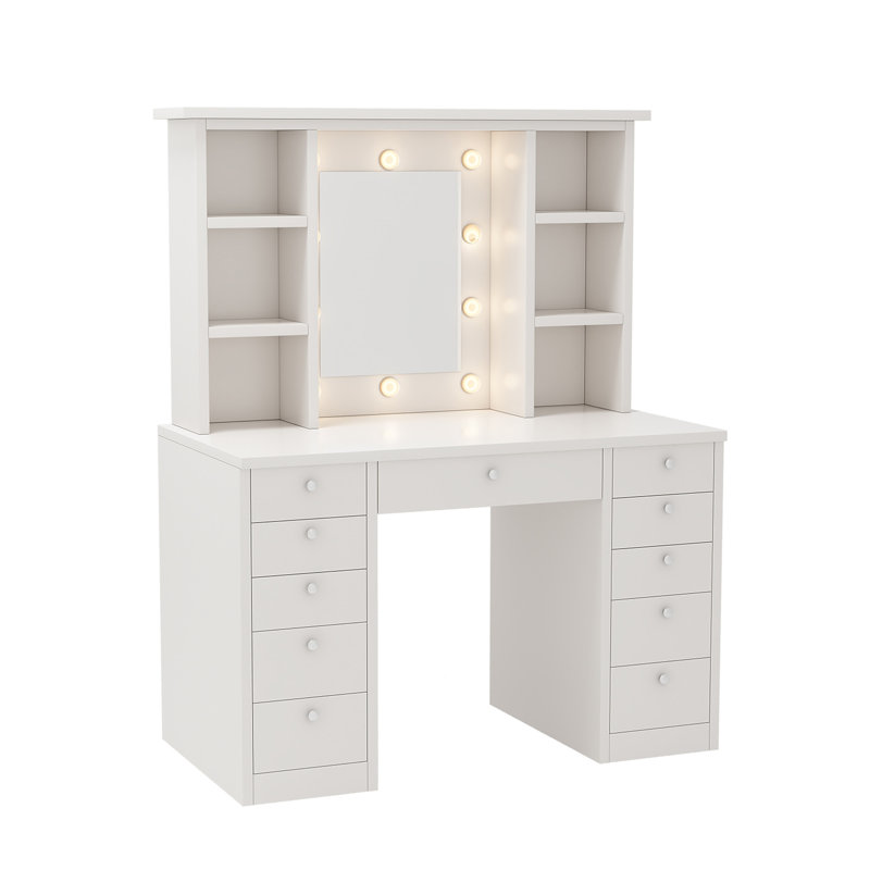 Bureau de coiffeuse avec miroir lumineux à DEL