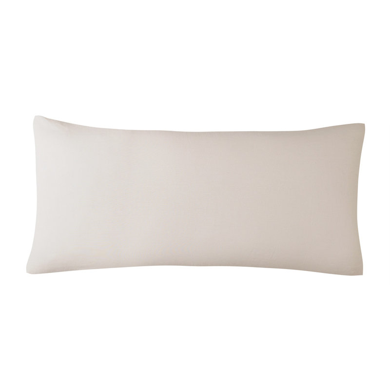 Solid Color Linen Viscose Blend Luxury Pillow Sham, Beige, King