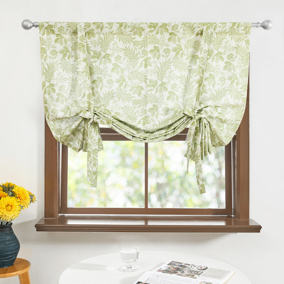 Farmhouse Floral Printed Rod Pocket Valance Curtain Panel Winston Porter 
