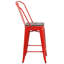 Tabouret de bar ou de comptoir en métal Marian avec dossier et siège en bois Marian-2101696441-2101696408-2127243145