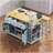 53inch Large Kitchen Island with Drop Leaf,Power Outlet,Door Internal Storage Rack,Rolling Kitchen Cart on 5 Wheels with 5 Open Side Racks for Kitchen,Grey Blue-1283463887