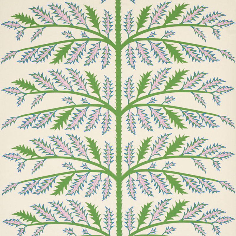Schumacher x Neisha Crosland Thistle Wallpaper, Ivory