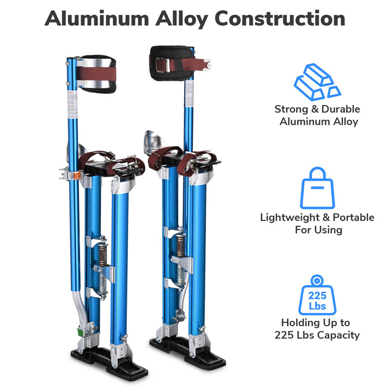 Yescom 24"-40" Adjustable Drywall Stilts Taping Painting Sheetrock Lift, Blue