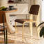 Chaise d'appoint à dossier brun uni (ensemble de 2)-687101080