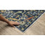 Tapis oriental en polypropylène tissé à la machine en bleu / or / orange-176967808