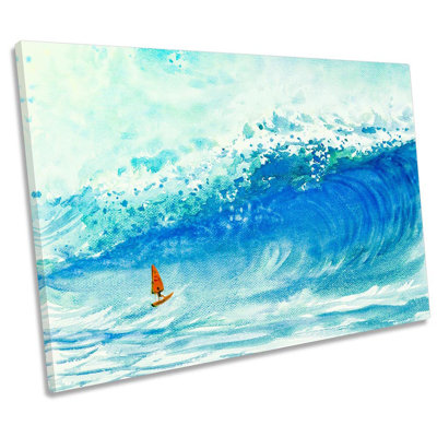 Wind Surfer Wave - Wrapped Canvas Painting