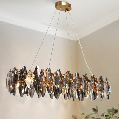 Luminaire suspendu en cristal moderne à 37 lumières l 37,5 po Rayden