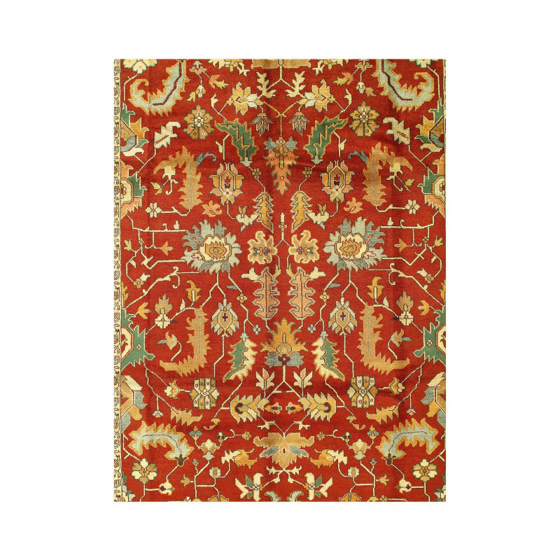 Wool Oriental Area Rug in Red/Beige