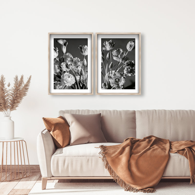 Botanique Noir Set Set by Oliver Gal, 31" H x 21" W, Natural Oak Shadowbox