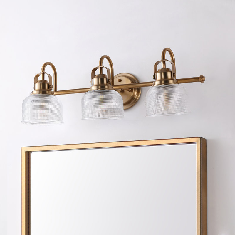 Gilcrease Metal/Glass LED Vanity Light, Brass Gold, 3