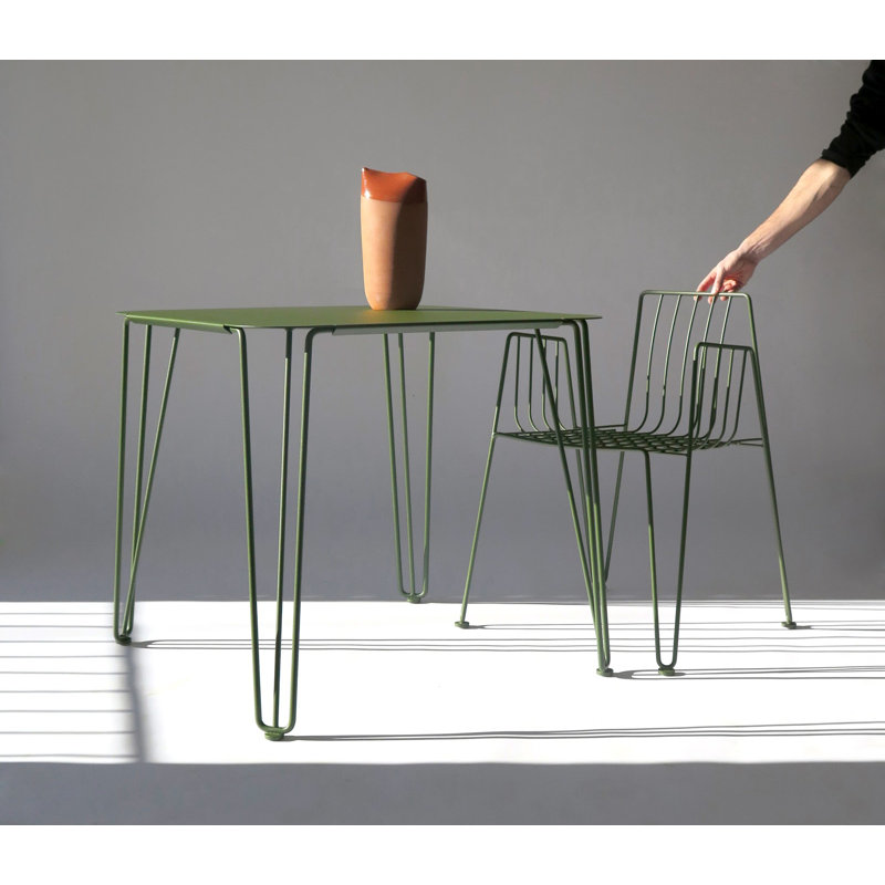 Frakston Square Metal Outdoor Bistro Table , 85cm cm W 85cm cm D, Green