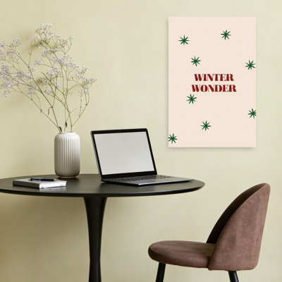 Festive Winter Wonder Minimalist Modern Abstract Winter Landscape Wall Art Print 1 Piece Wrapped Canvas Wall Art