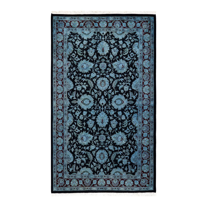 Tapis bleu noué à la main Weirsky - One-of-a-Kind Weirsky
