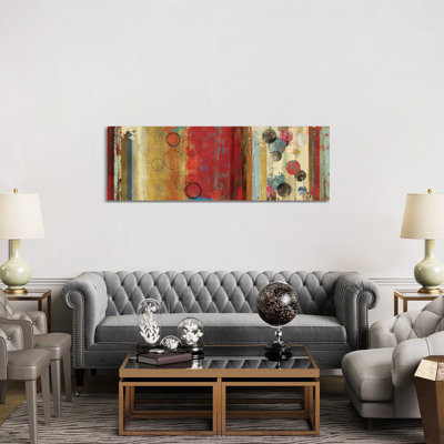 Field of Red Abstract 1 Piece Wrapped Canvas Panoramic Painting