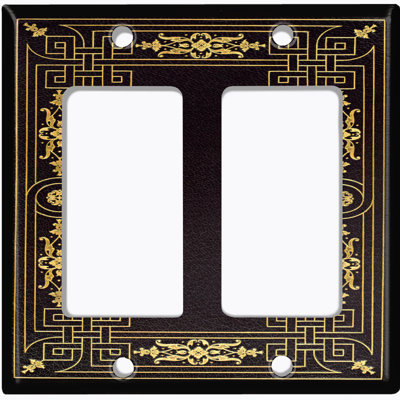 Patterned 2 - Gang Toggle Light Switch Standard Wall Plate