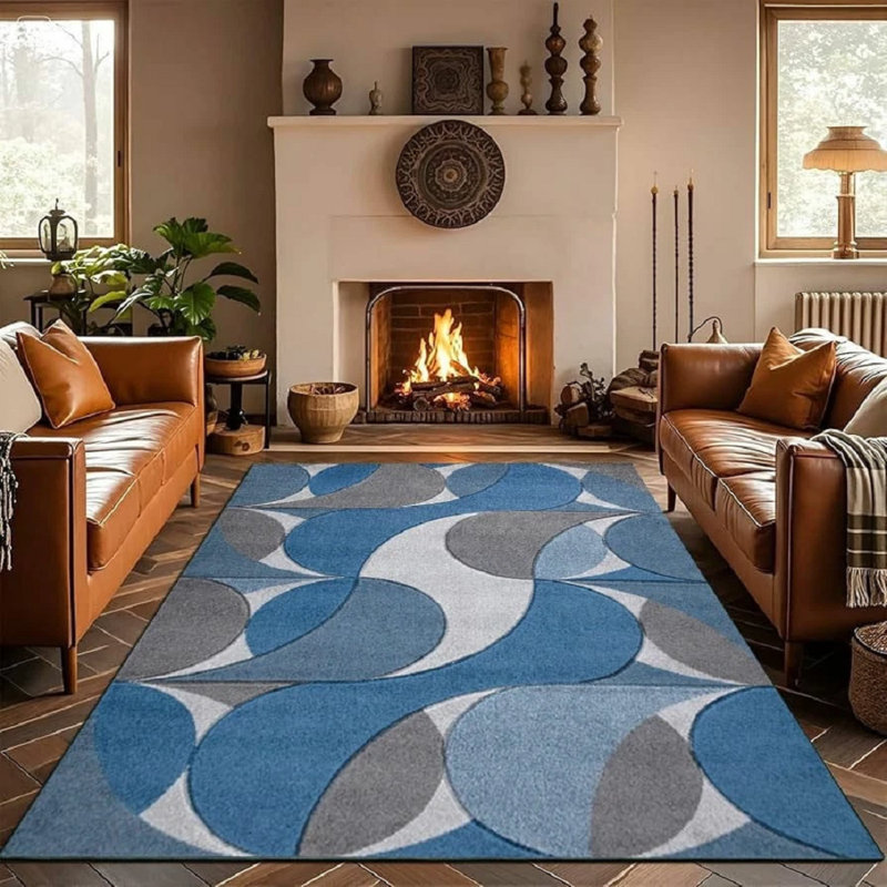 Geometric Indoor / Outdoor Area Rug, Rectangle 60 x 110 cm