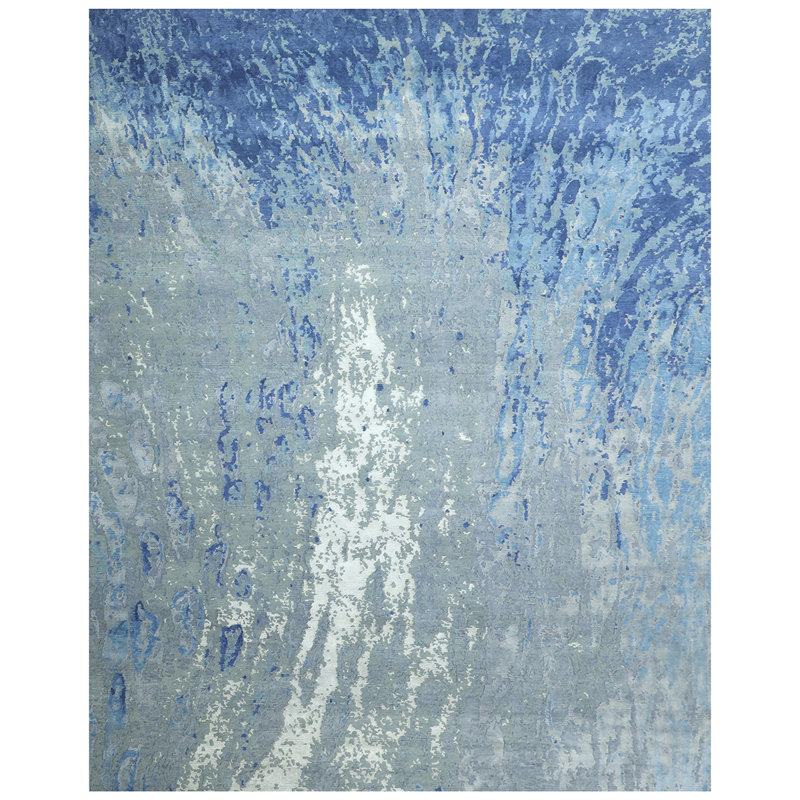 Hand Woven Wool Area Rug, Rectangle 8' x 10'