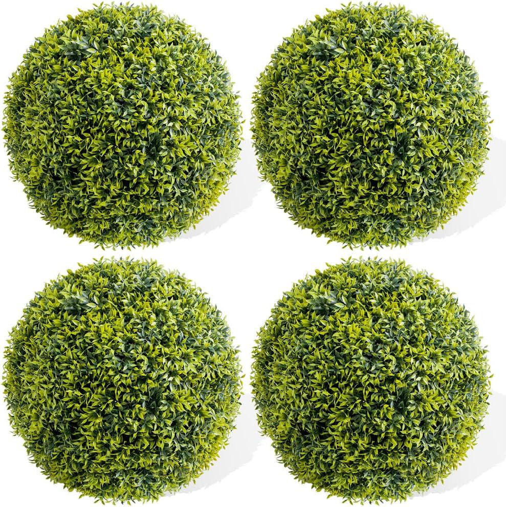 Artificial Topiary Balls Set of 4 for Indoor and Outdoor, Hanging Plant Balls