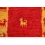 Tapis rouge en laine noué à la main de conception unique 1 pi 3 po x 1 pi 5 po Hrasky