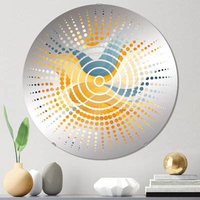 Miroir mural jaune et blanc Mid-Century Waves Fusion