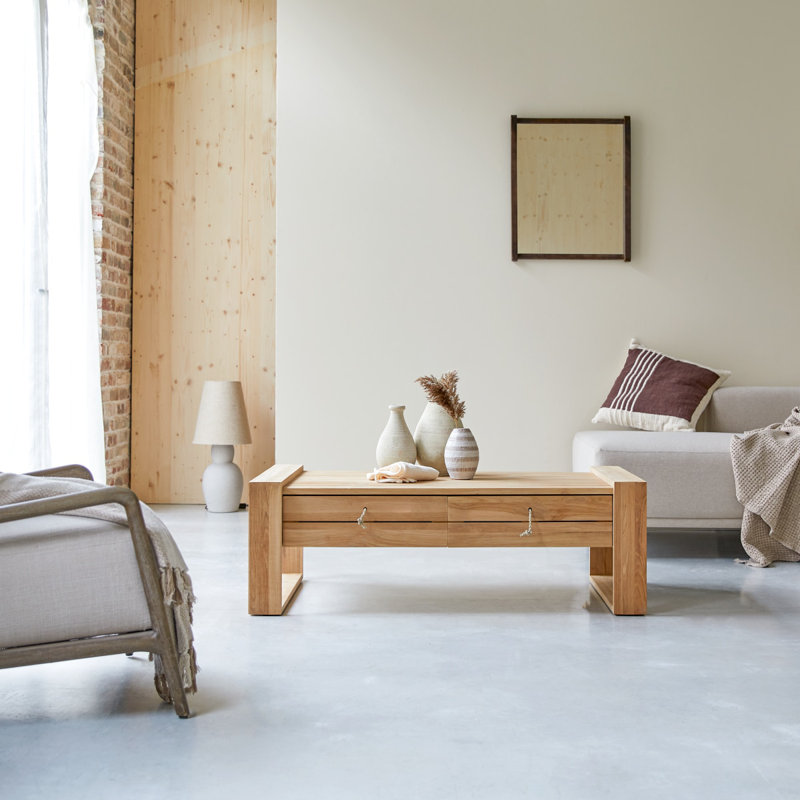 Nasrine Solid Wood Sled Coffee Table