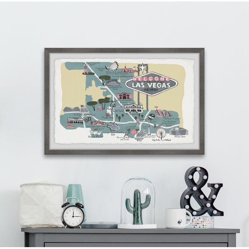 Fabulous Las Vegas II - Reproduction d'art graphique sur papier encadré, H 16 po x l 24 po x 1,5 po