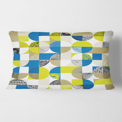 Circular Retro Design I - Mid-Century Modern Printed Throw Pillow