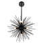 Lustre 6 lumières Starburst - 16 po de diamètre, finition noire - Plafonnier moderne pour salle à manger, salon, chambre à coucher