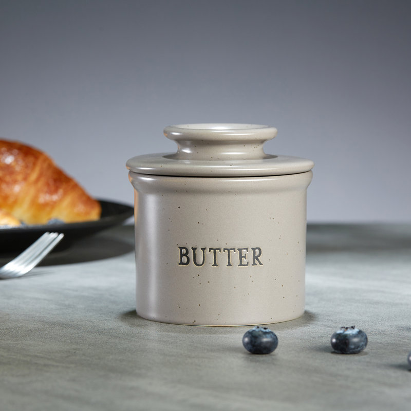 Beurrier en céramique kook French, Gris