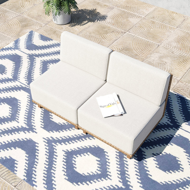 Rattan Armless Single Sofa