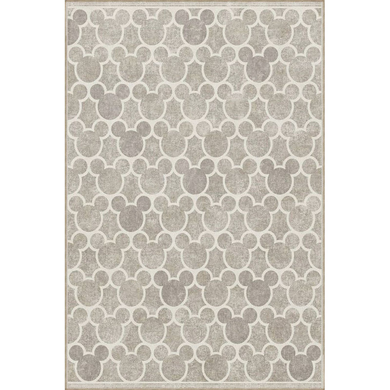 Tapis tissé crème lavable circulaire, Tapis de couloir 2 pi 6 po x 6 pi 7 po inclus