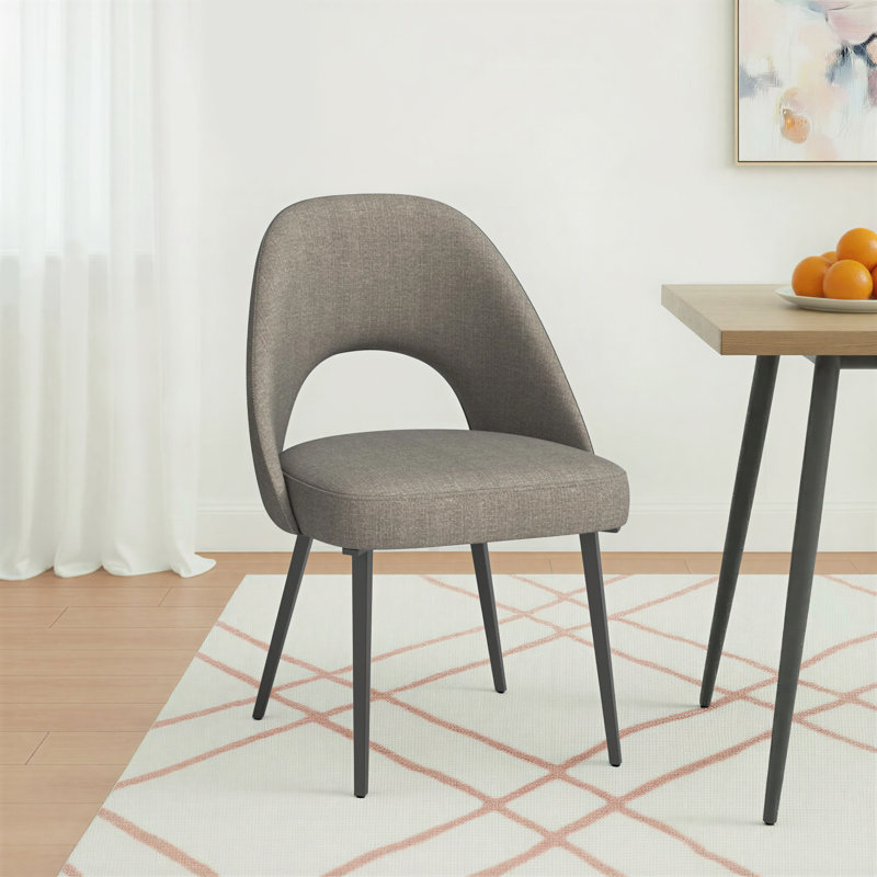Chaise d'appoint rembourrée Etna, Grey Herringbone Twill