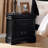 Solid Pine Nightstand With 2 Drawers In Black Finish-1963724845
