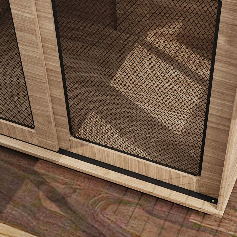39" Dog Crate Furniture, Dog Kennel Furniture End Table with Sliding Barn Door, Furniture Style Dog Crate for Large Dogs, Walnut Brown