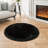 Gulafsha Faux Sheepskin Fur Fluffy Shag Round Area Rug in Black-285580815