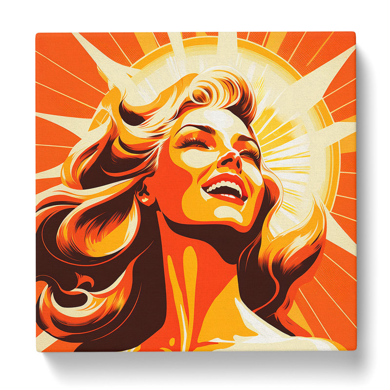 Sun Retro - No Frame Print, 50cm H x 50cm W x 3cm D