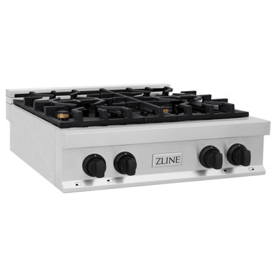 ZLINE Autograph Edition 30 po Surface de cuisson au gaz avec 4 brûleurs et surface de cuisson en porcelaine Legacy