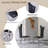 7-Piece Modern Dining Set – 70" Marble Veneer Table with Stainless Steel Base & 6 Upholstered Chairs-41902631-41902625-41902630