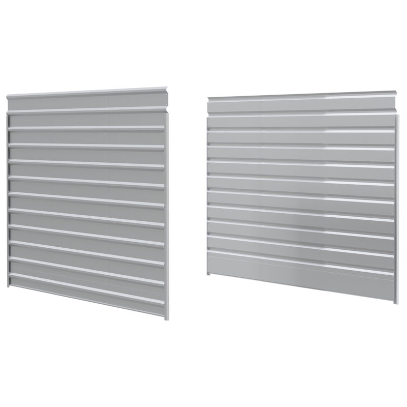 Eggshell Galvanized Steel Two-Sided Carport Enclosure Kit