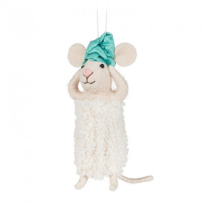Souris spa avec cheveux et ornement