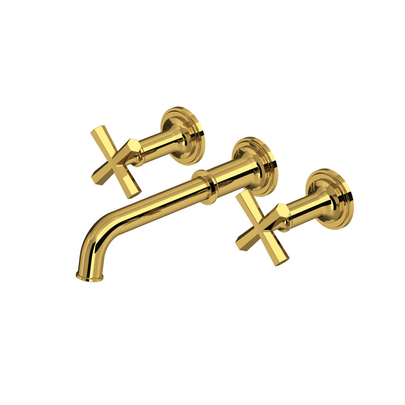 San Giovanni Wall Mount Lavatory Faucet Trim, Unlacquered Brass
