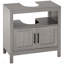 Armoire de rangement à piédestal, armoire de salle de bain sous lavabo avec 2 portes et tablette ouverte, meuble-lavabo