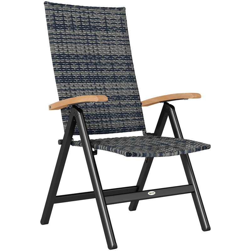Folding Patio Dining Armchair, Dark Grey