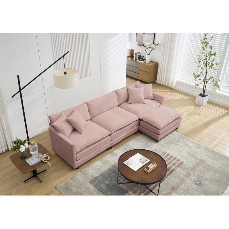 Canapé confortable en chenille, Rose