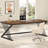 Cheryel 70.87" Modern Wood and Metal Computer Desk, Oak-1071070458-1043580113