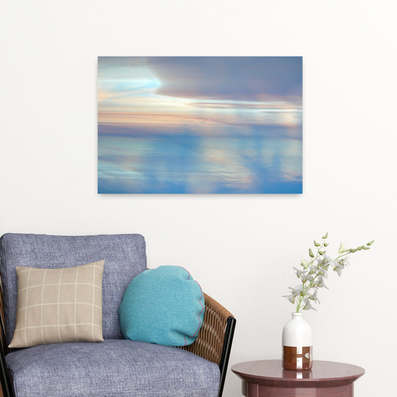 «Dappled Pink Horizon», art contemporain contemporain, H 16 po x l 24 po