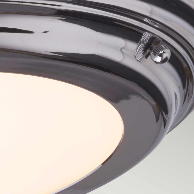 Chesterton Glass LED Flush Mount, Polished Chrome