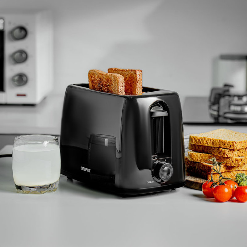 GEEPAS 1.5L Filter Coffee Machine & 2 Slice Toaster Combo Set | 800W Coffee Maker for Instant Coffee Espresso Macchiato & More | 650W Toaster For Thin Small Bread Slice 6 Browning Levels