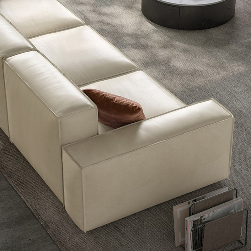 Coussin modulaire 100% polyester crème, 28.74" H x 110.24" W x 37.4" D